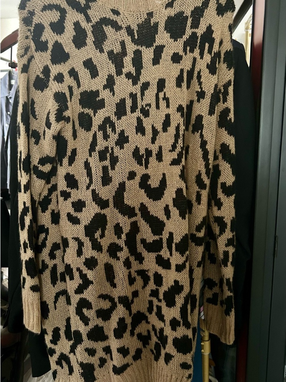Leopard Print Sweater Dress